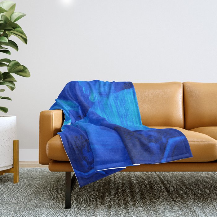 Blue Poppies #decor #society6 #buyart Throw Blanket Gallery Image 1