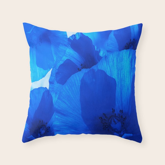 Blue Poppies #decor #society6 #buyart Throw Pillow Gallery Image 6