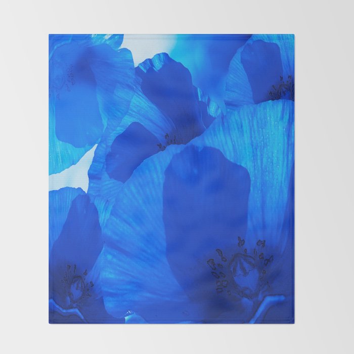 Blue Poppies #decor #society6 #buyart Throw Blanket Gallery Image 2