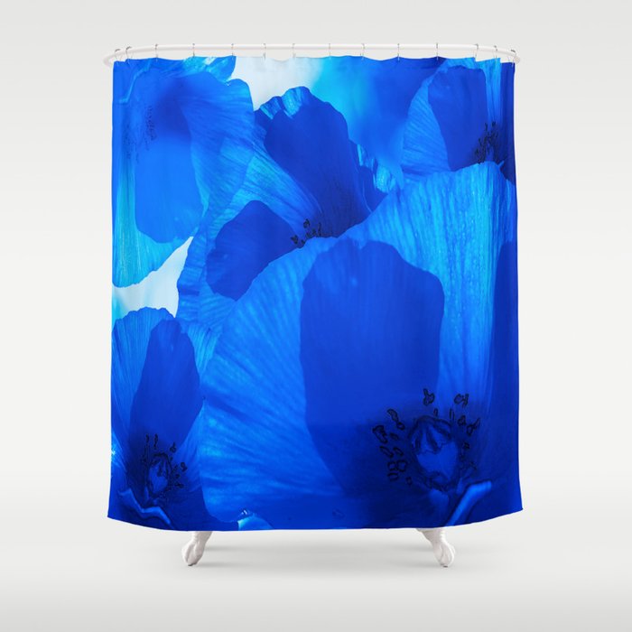 Blue Poppies #decor #society6 #buyart Shower Curtain Gallery Image 1