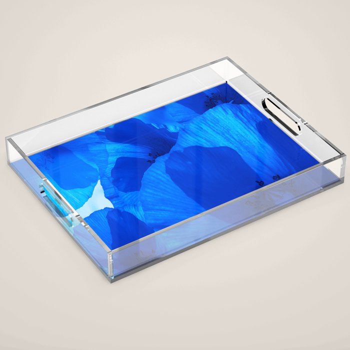 Blue Poppies #decor #society6 #buyart Acrylic Tray Gallery Image 1