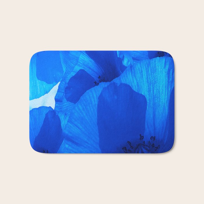 Blue Poppies #decor #society6 #buyart Bath Mat Gallery Image 1