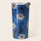 Vibrant Daisies on Cobalt  Travel Mug Gallery Image 2