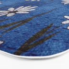 Vibrant Daisies on Cobalt  Bath Mat Gallery Image 3