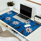 Vibrant Daisies on Cobalt  Desk Mat Gallery Image 2