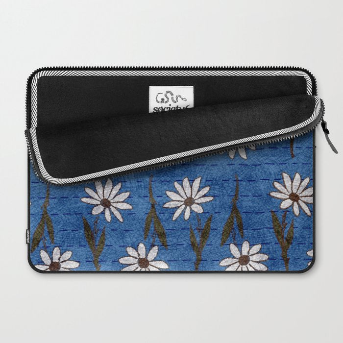 Vibrant Daisies on Cobalt  Laptop Sleeve Gallery Image 2
