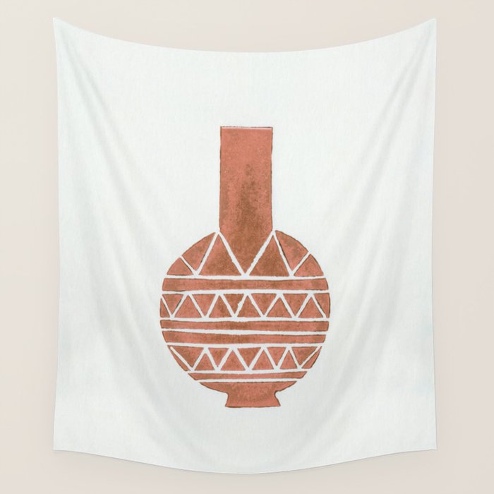 Linocut Vase #4 Wall Tapestry Gallery Image 4