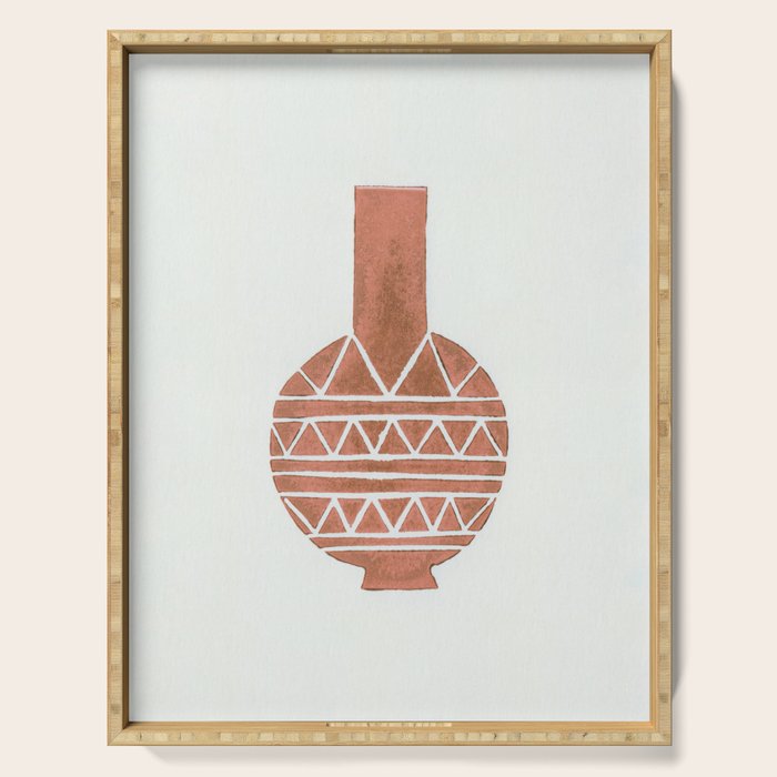 Linocut Vase #4 Serving Tray Gallery Image 1