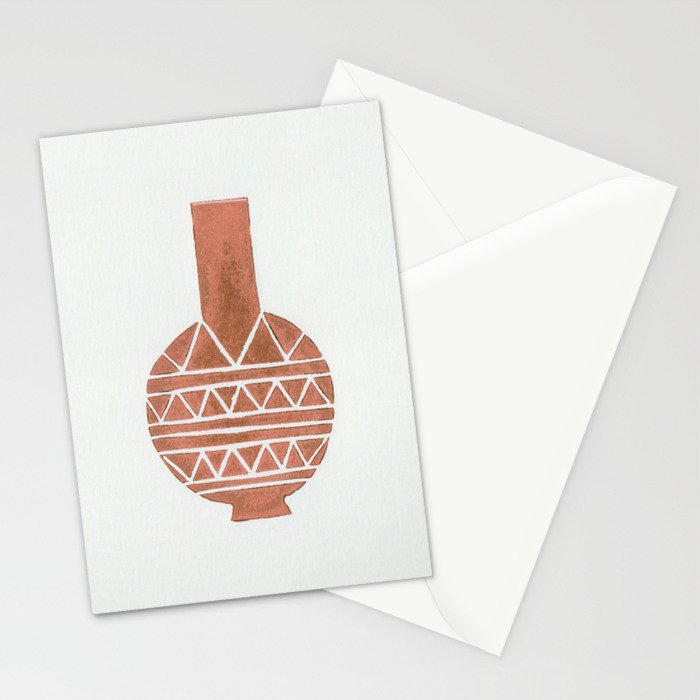 Linocut Vase #4 Stationery Card Gallery Image 2