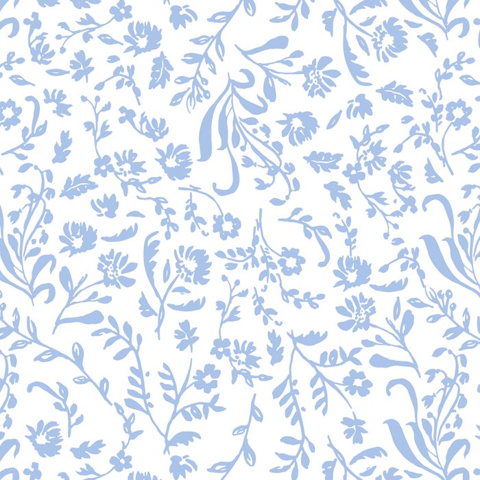 Ditsy Toile Floral Blue and White Coffee Mug Gallery Image 2