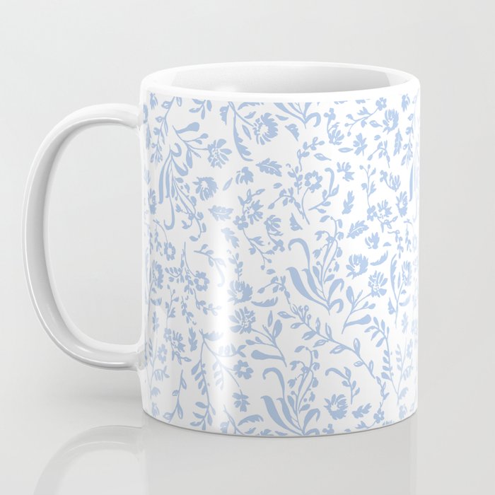 Ditsy Toile Floral Blue and White Coffee Mug Gallery Image 3