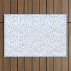 Ditsy Toile Floral Blue and White Outdoor Rug Gallery Image 1