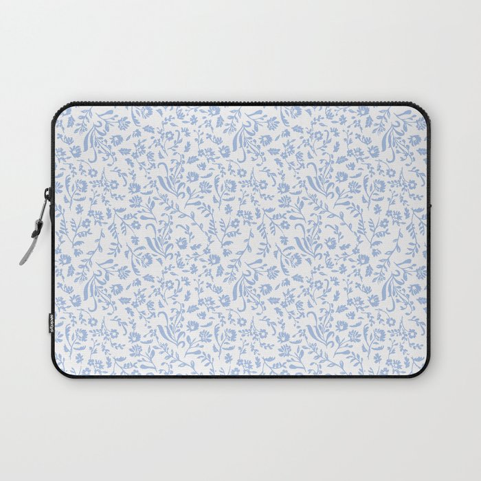 Ditsy Toile Floral Blue and White Laptop Sleeve Gallery Image 1