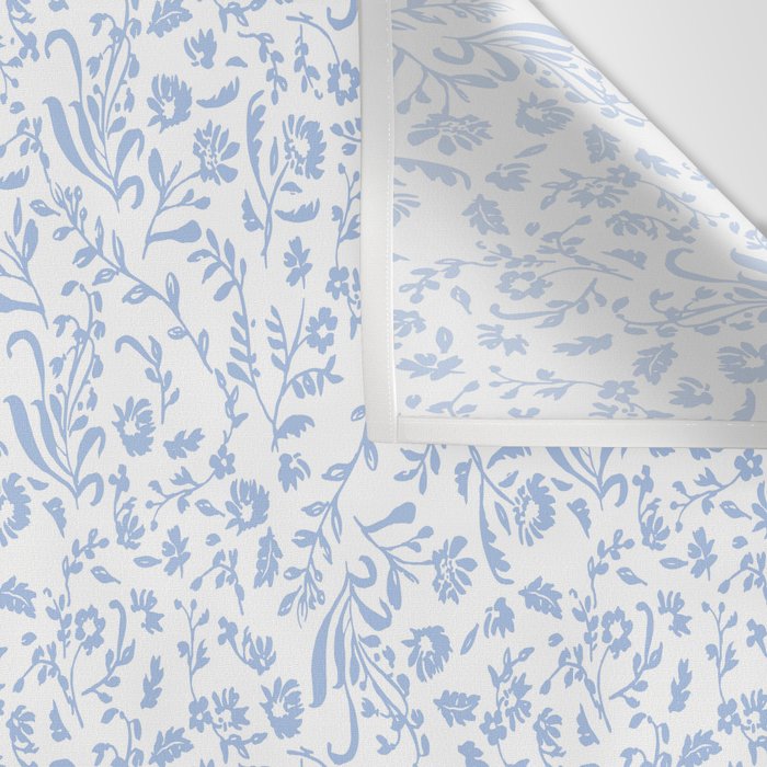Ditsy Toile Floral Blue and White Wall Tapestry Gallery Image 3
