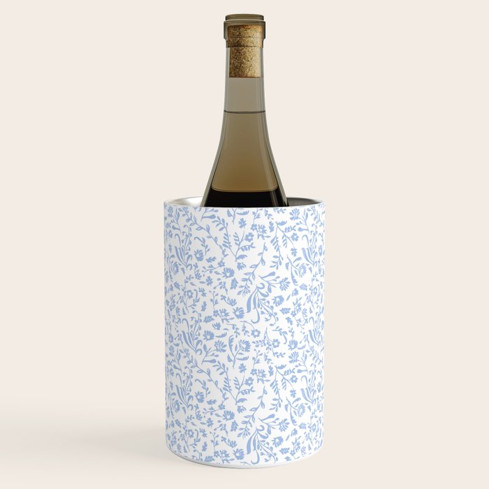 Ditsy Toile Floral Blue and White Wine Chiller Gallery Image 3