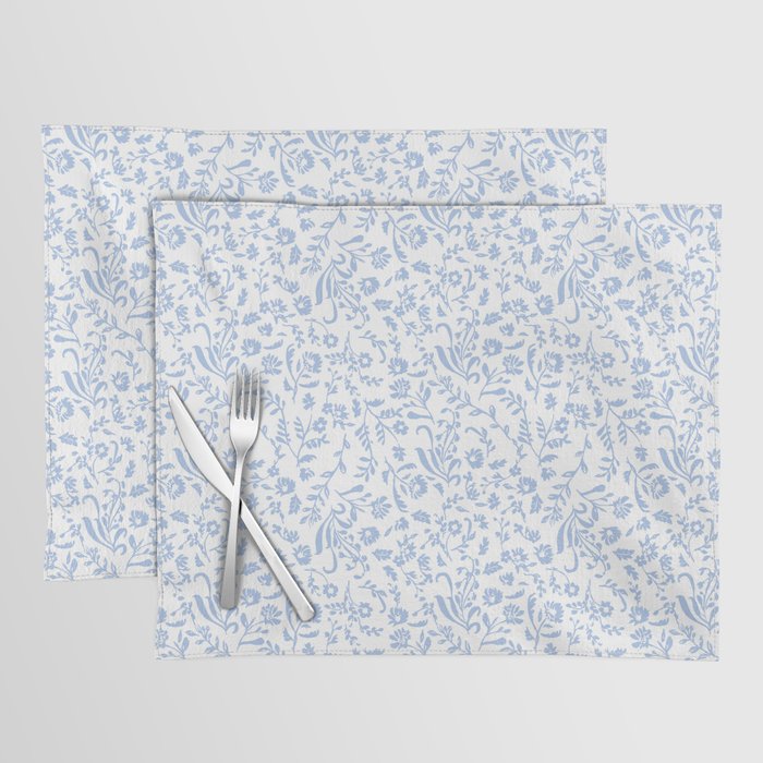 Ditsy Toile Floral Blue and White Placemat Gallery Image 1