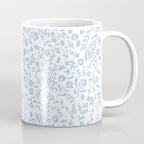 Ditsy Toile Floral Blue and White Coffee Mug Gallery Image 1