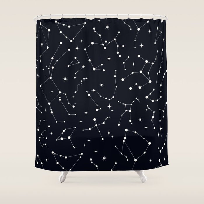 Night Sky, Constellation & Stars Shower Curtain Gallery Image 1