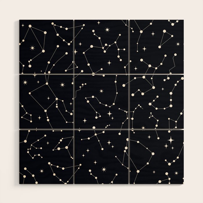 Night Sky, Constellation & Stars Wood Wall Art Gallery Image 1