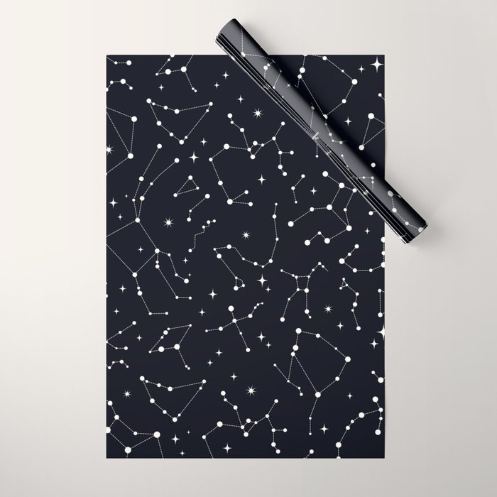 Night Sky, Constellation & Stars Wrapping Paper Gallery Image 1