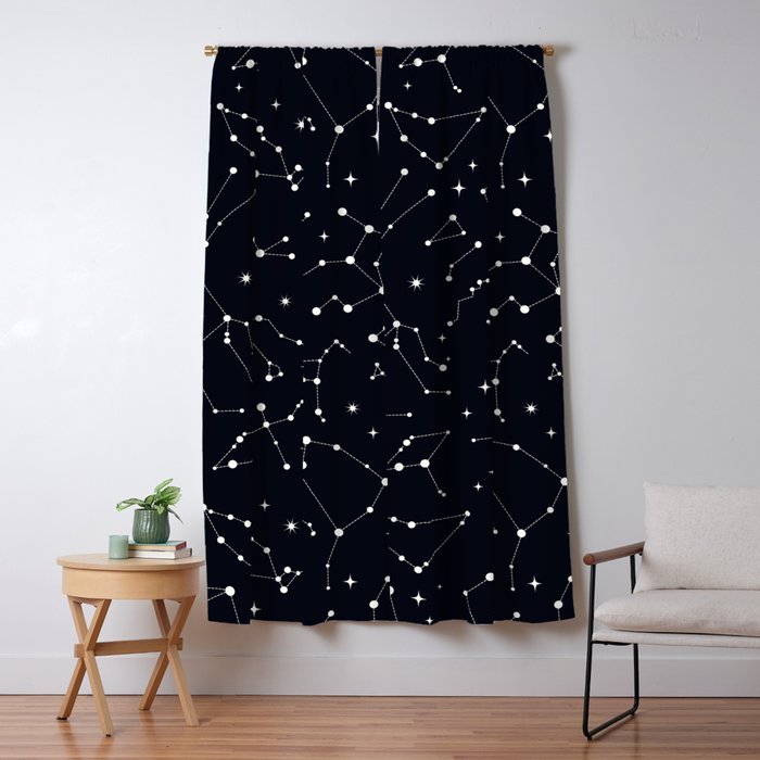 Night Sky, Constellation & Stars Window Curtain Gallery Image 1