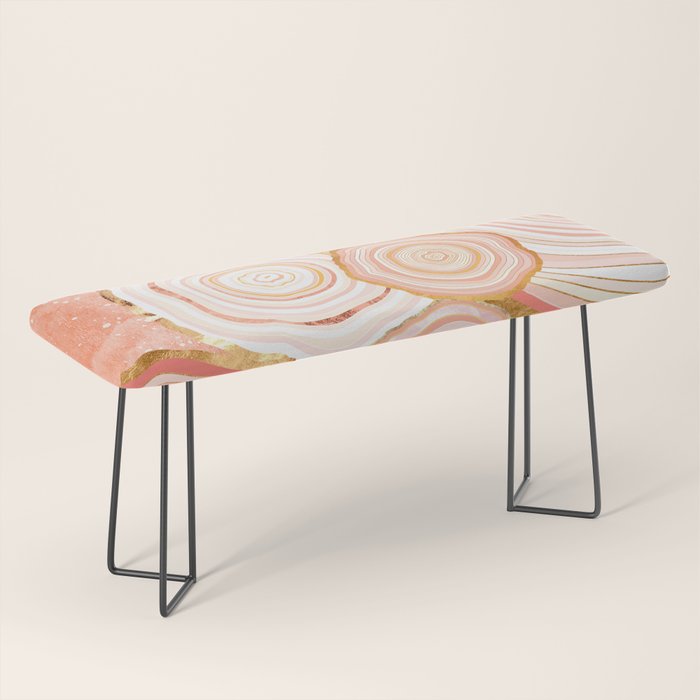 Coral Agate Abstract Bench Gallery Image 1