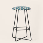 Organic Gingham Blue Stool Gallery Image 1