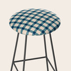 Organic Gingham Blue Stool Gallery Image 2