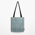 Organic Gingham Blue Tote Bag Gallery Image 2