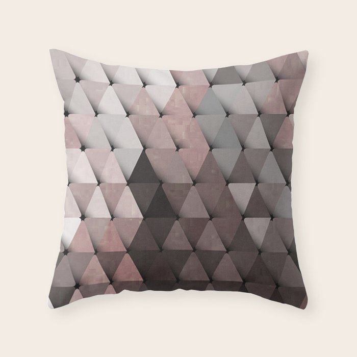 Triangles Putty Mauve Throw Pillow Gallery Image 6