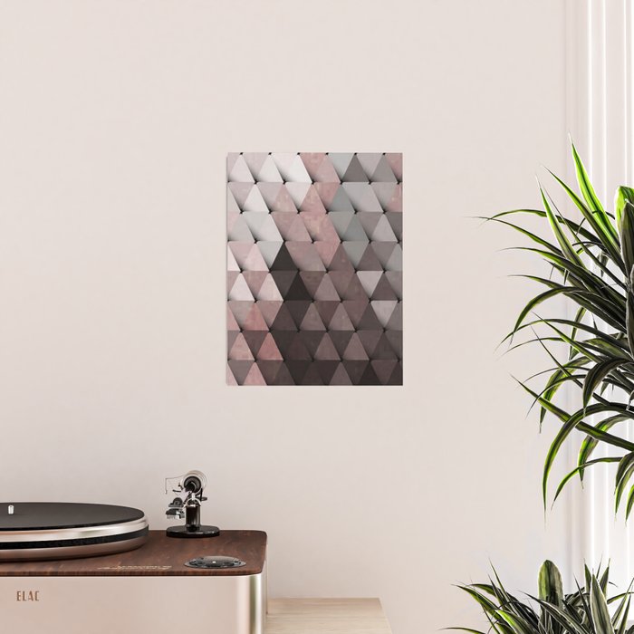 Triangles Putty Mauve Poster Gallery Image 2