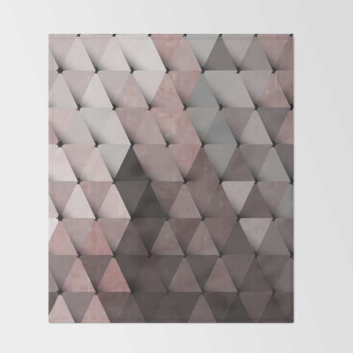 Triangles Putty Mauve Throw Blanket Gallery Image 2