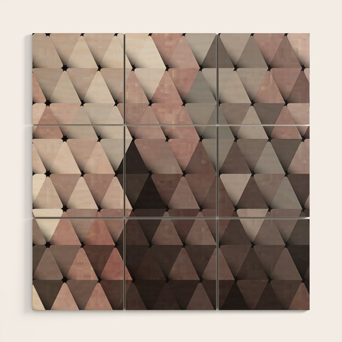 Triangles Putty Mauve Wood Wall Art Gallery Image 1