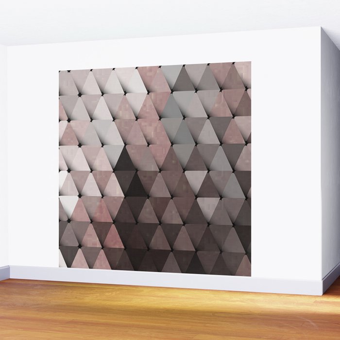 Triangles Putty Mauve Wall Mural Gallery Image 2