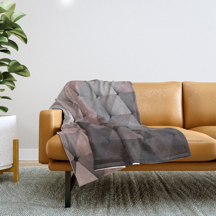 Triangles Putty Mauve Throw Blanket Gallery Image 1