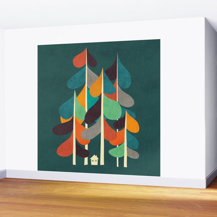 Cabin in the woods Wall Mural Gallery Image 2
