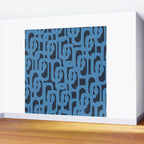 Mid Century Modern Loop Blue on Blue Abstract Pattern Wall Mural Gallery Image 2