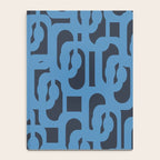 Mid Century Modern Loop Blue on Blue Abstract Pattern Notebook Gallery Image 4