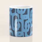 Mid Century Modern Loop Blue on Blue Abstract Pattern Coffee Mug Gallery Image 4