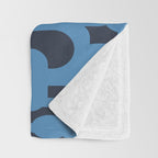 Mid Century Modern Loop Blue on Blue Abstract Pattern Throw Blanket Gallery Image 3
