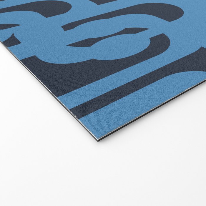 Mid Century Modern Loop Blue on Blue Abstract Pattern Welcome Mat Gallery Image 2
