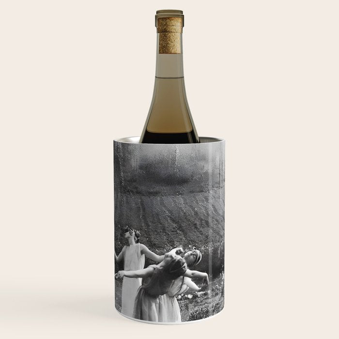 Circle Of Witches vintage Women Dancing -Circle Of Witches Vintage Women Dancing Black And White Wine Chiller Gallery Image 3