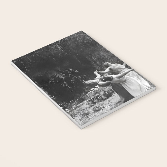 Circle Of Witches vintage Women Dancing -Circle Of Witches Vintage Women Dancing Black And White Notebook Gallery Image 3