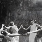 Circle Of Witches vintage Women Dancing -Circle Of Witches Vintage Women Dancing Black And White Coffee Mug Gallery Image 2