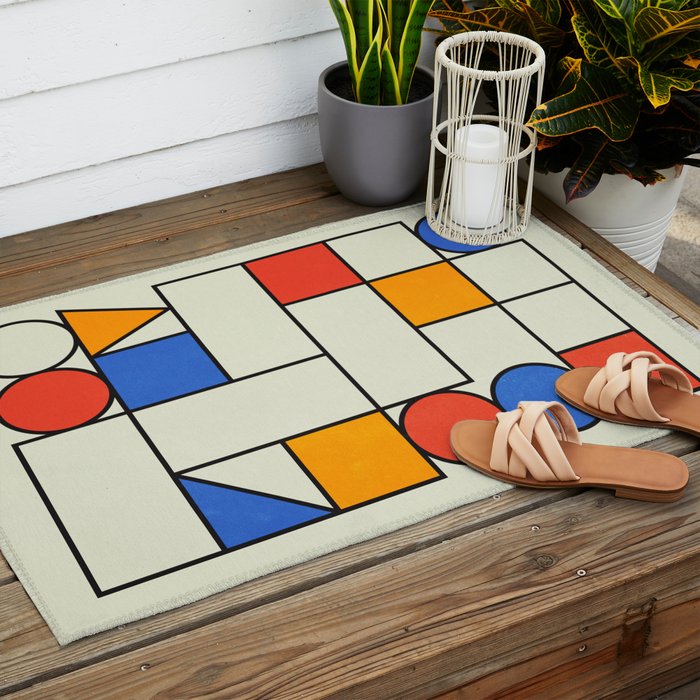 Bauhaus Blocks 02 Outdoor Rug Gallery Image 2
