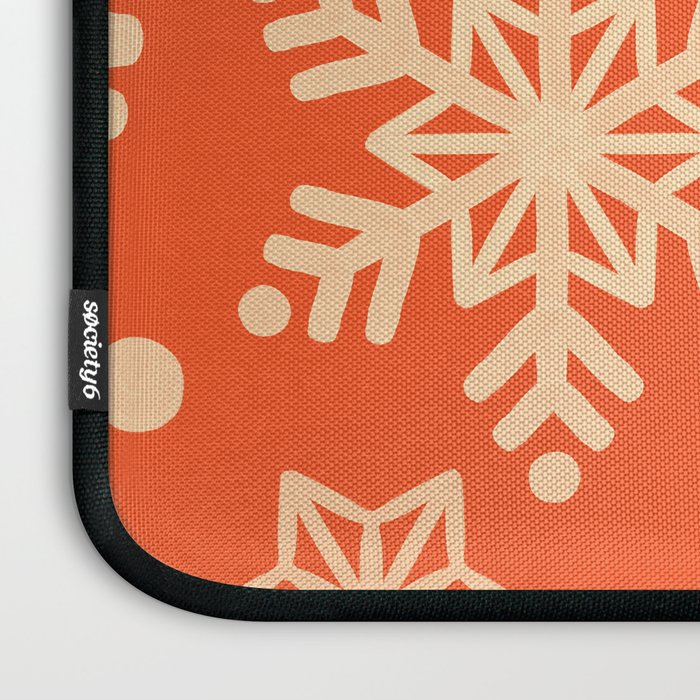 Snowflake Collection - Coral & Cream Laptop Sleeve Gallery Image 3