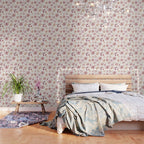 Blush Autumun Fall Flower and Leaves Watercolor All Over Wallpaper Gallery Image 3