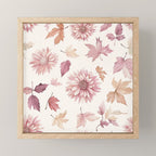 Blush Autumun Fall Flower and Leaves Watercolor All Over Mini Art Print Gallery Image 1