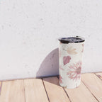 Blush Autumun Fall Flower and Leaves Watercolor All Over Travel Mug Gallery Image 4
