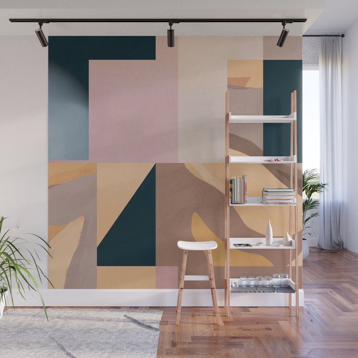 Modern Abstraction Mocha Mousse 2 Wall Mural Gallery Image 1